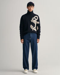 Jean relaxed fit en coton et lin