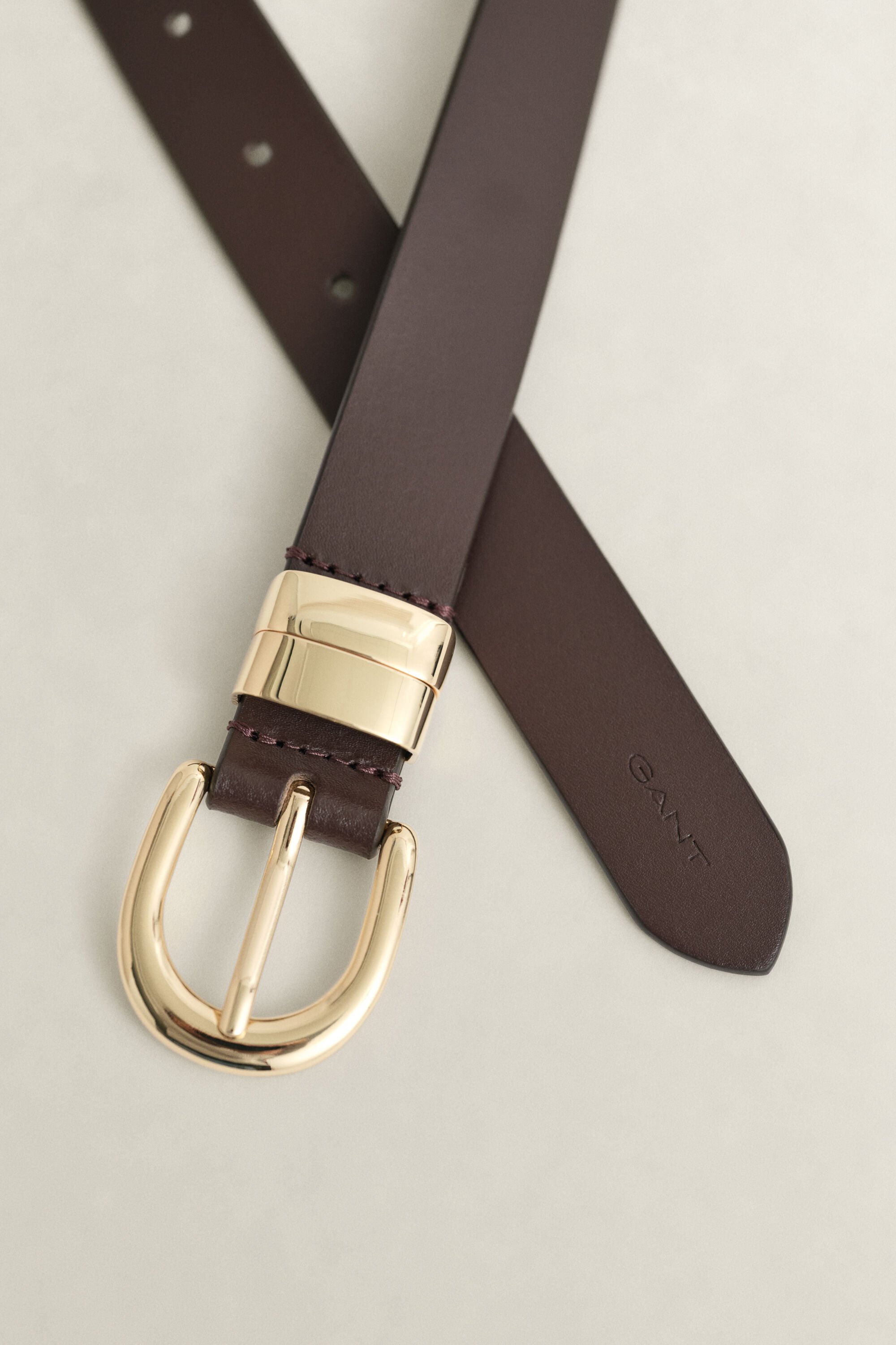 Ceinture en cuir avec passant Chunky