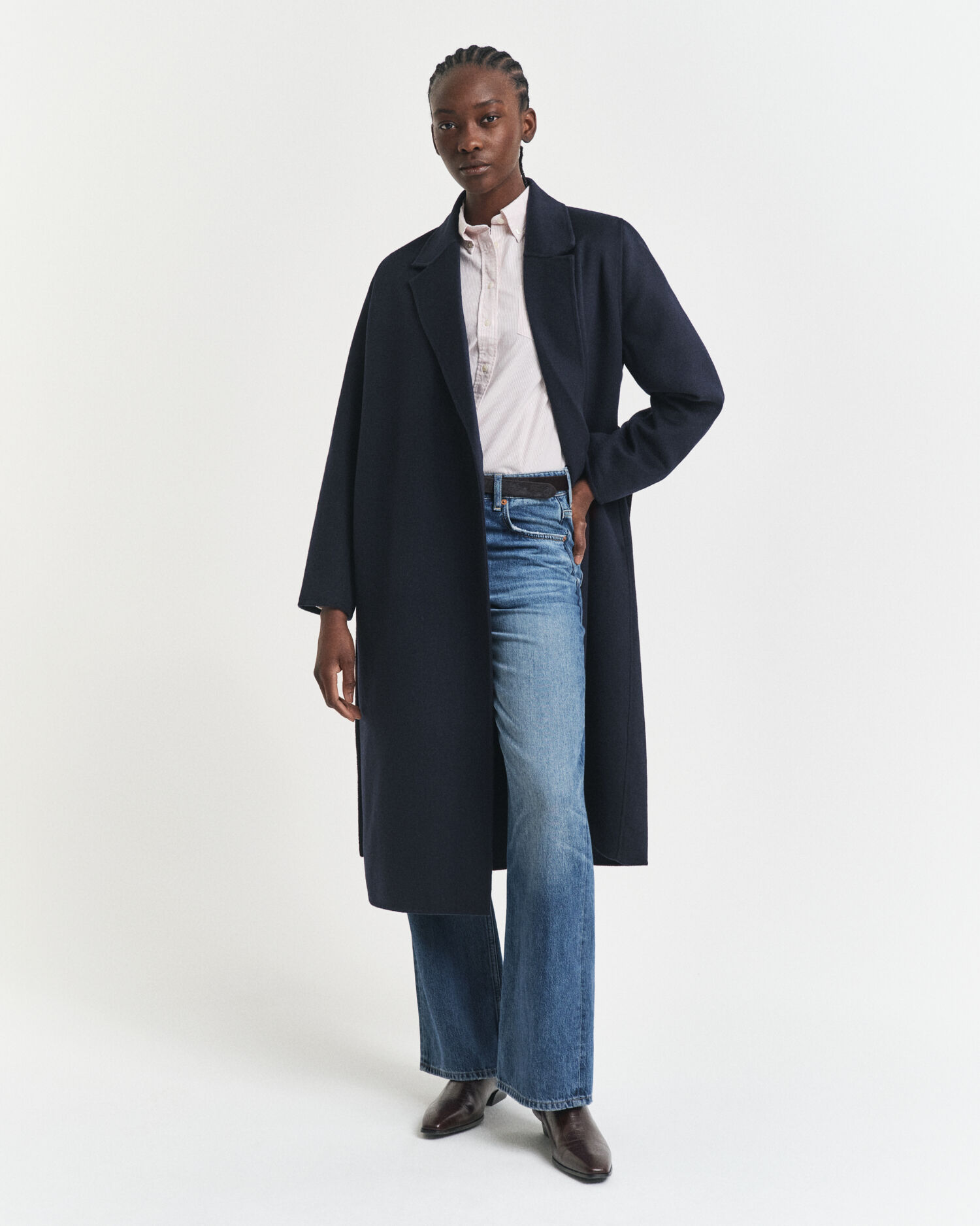 Chemise coupe regular classique en coton Oxford à rayures