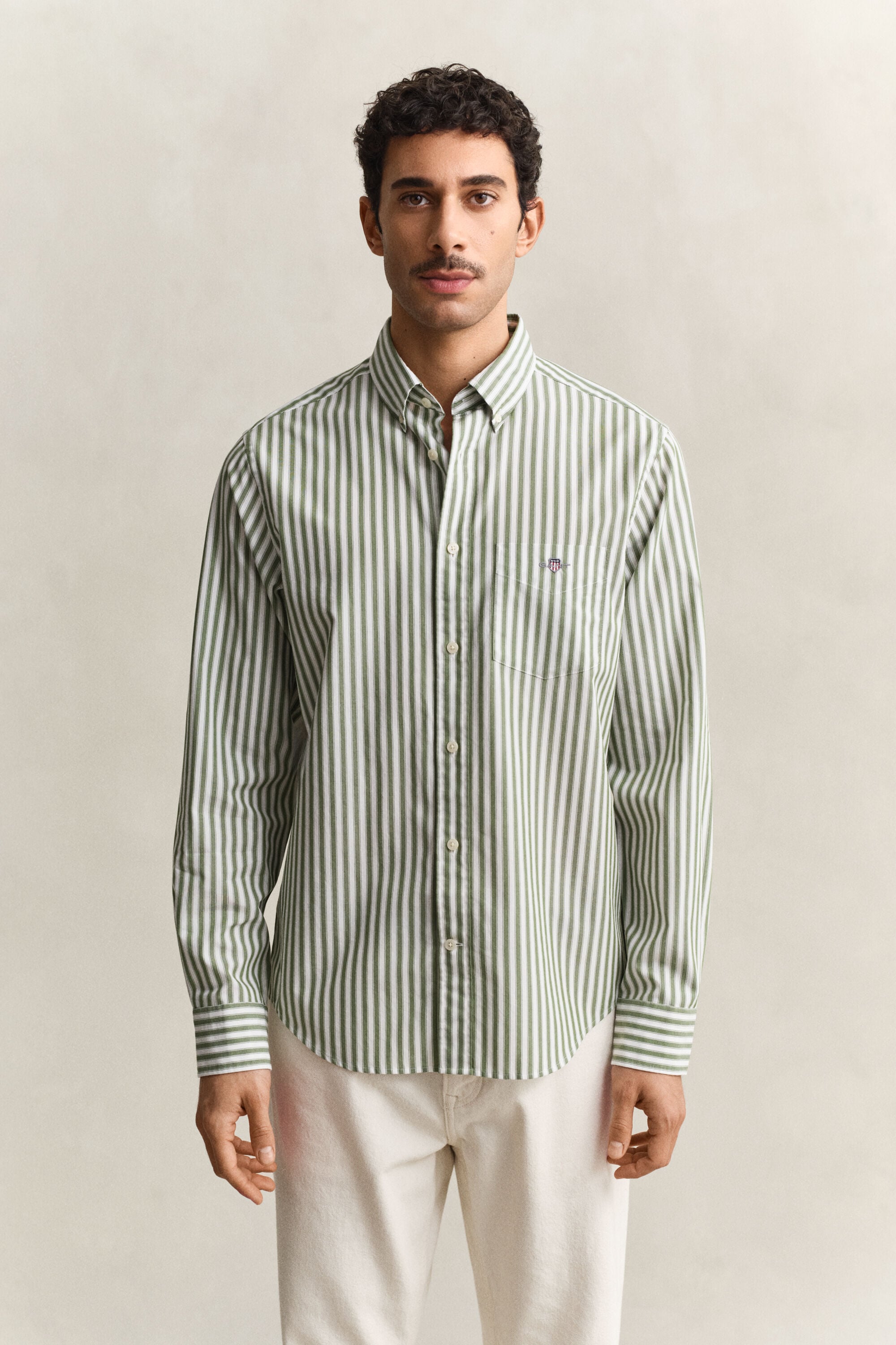 Chemise en popeline à rayures classique
