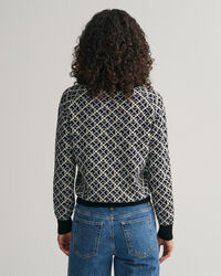 Pull fa&ccedil;on polo en maille G Patterned Jacquard