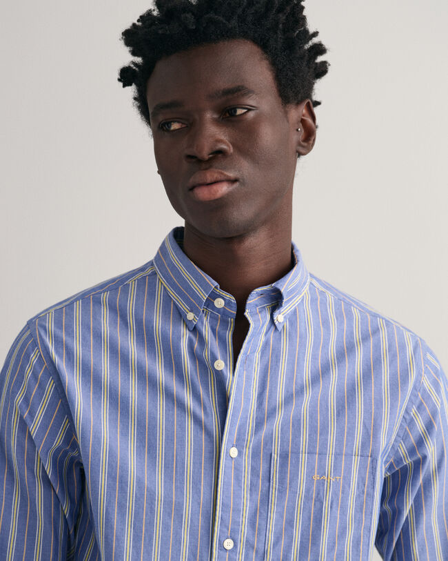 Chemise regular fit en popeline à rayures