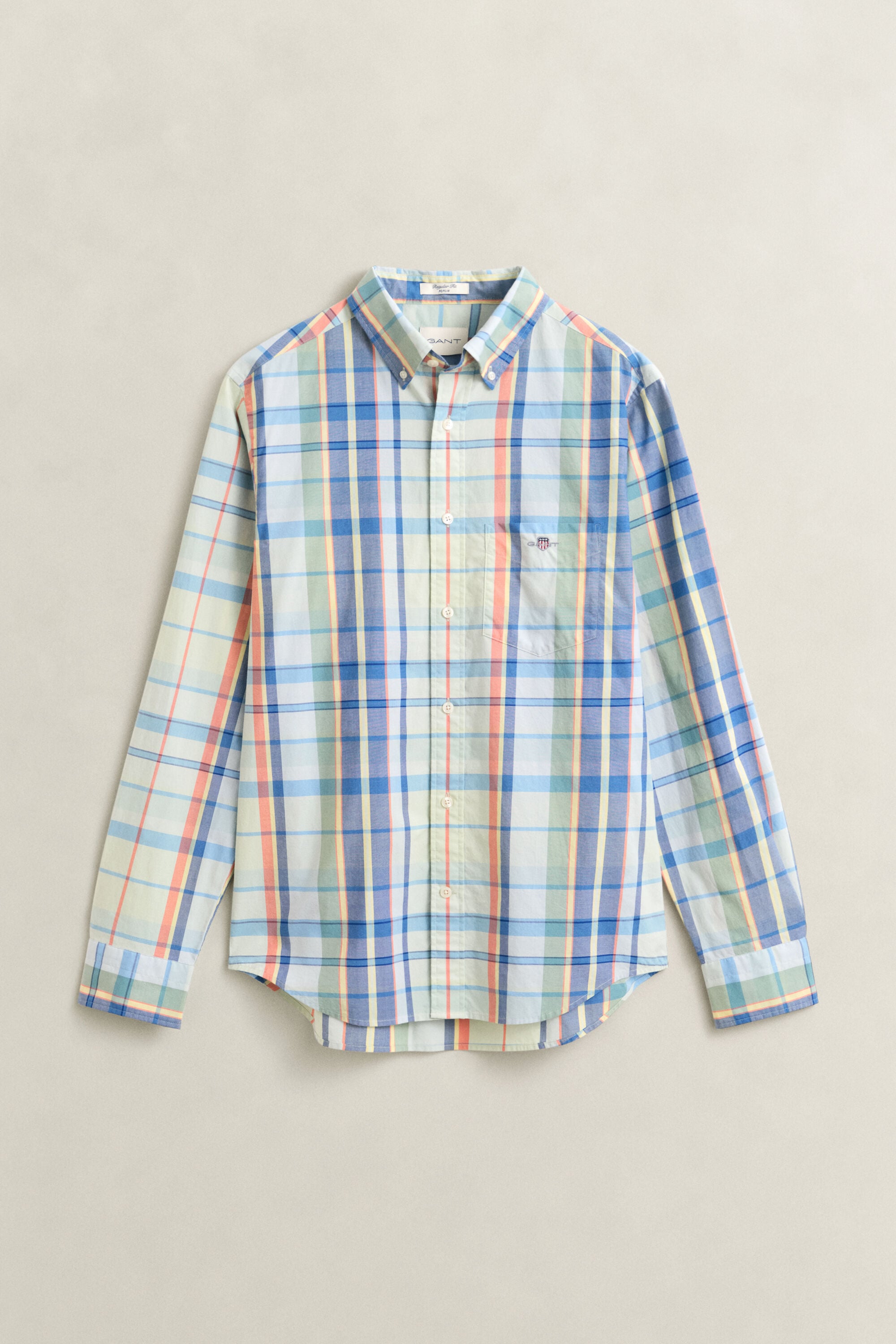 Chemise en popeline à carreaux