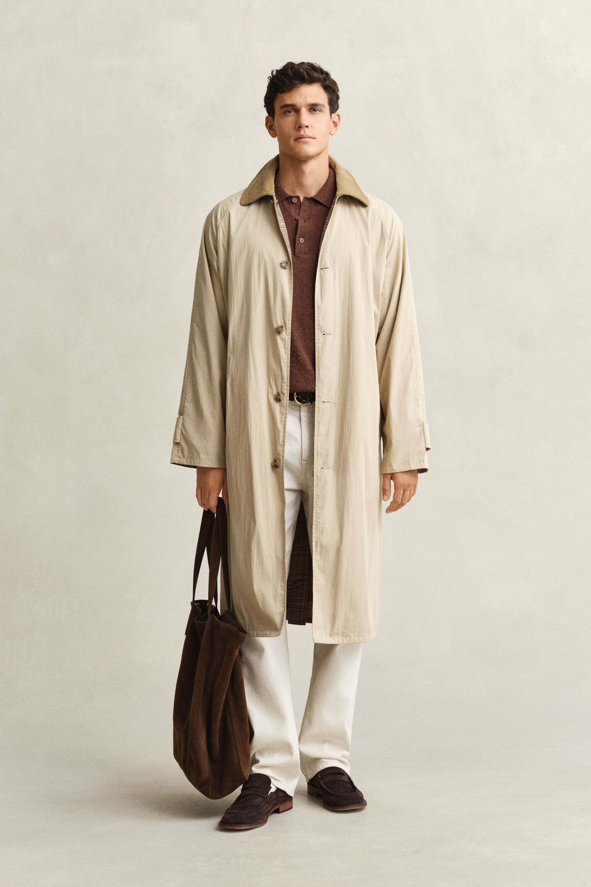 Pull façon polo en coton mélangé flammé