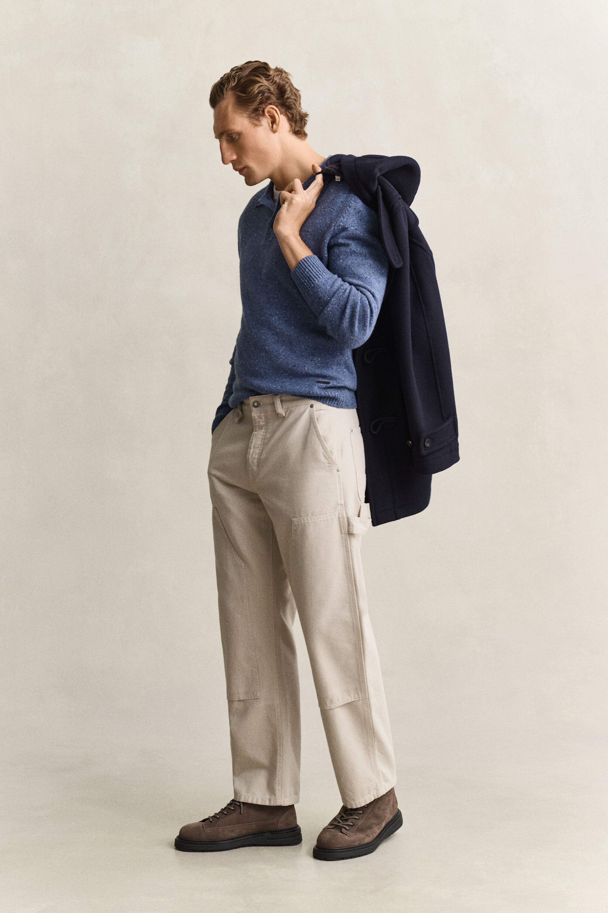 Pantalon coupe décontracté esprit charpentier
