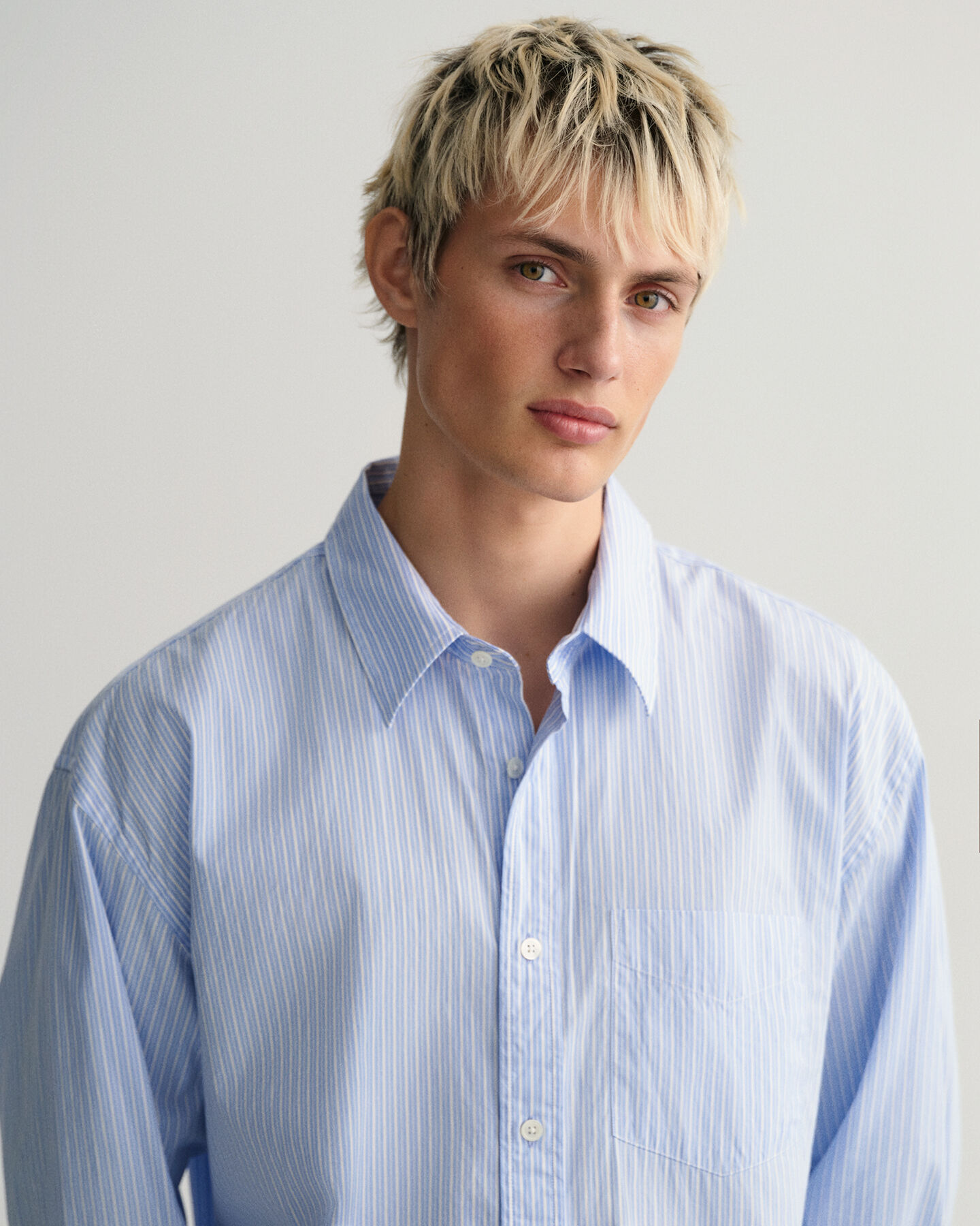 Chemise ultra-ample en popeline &agrave; rayures