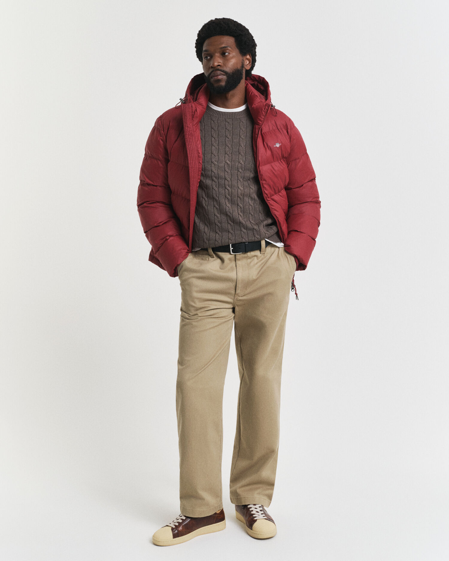 Pull col rond en maille de coton torsadée