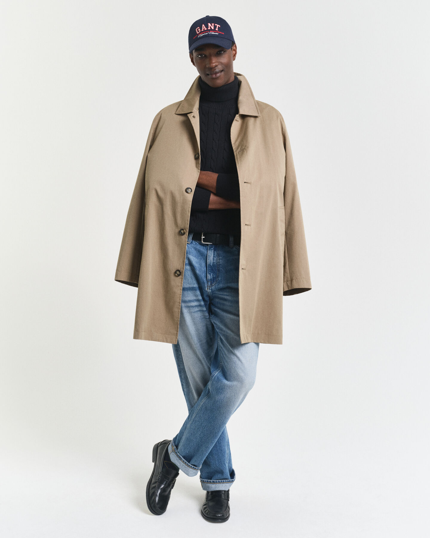 Pull col roulé en maille torsadée de coton