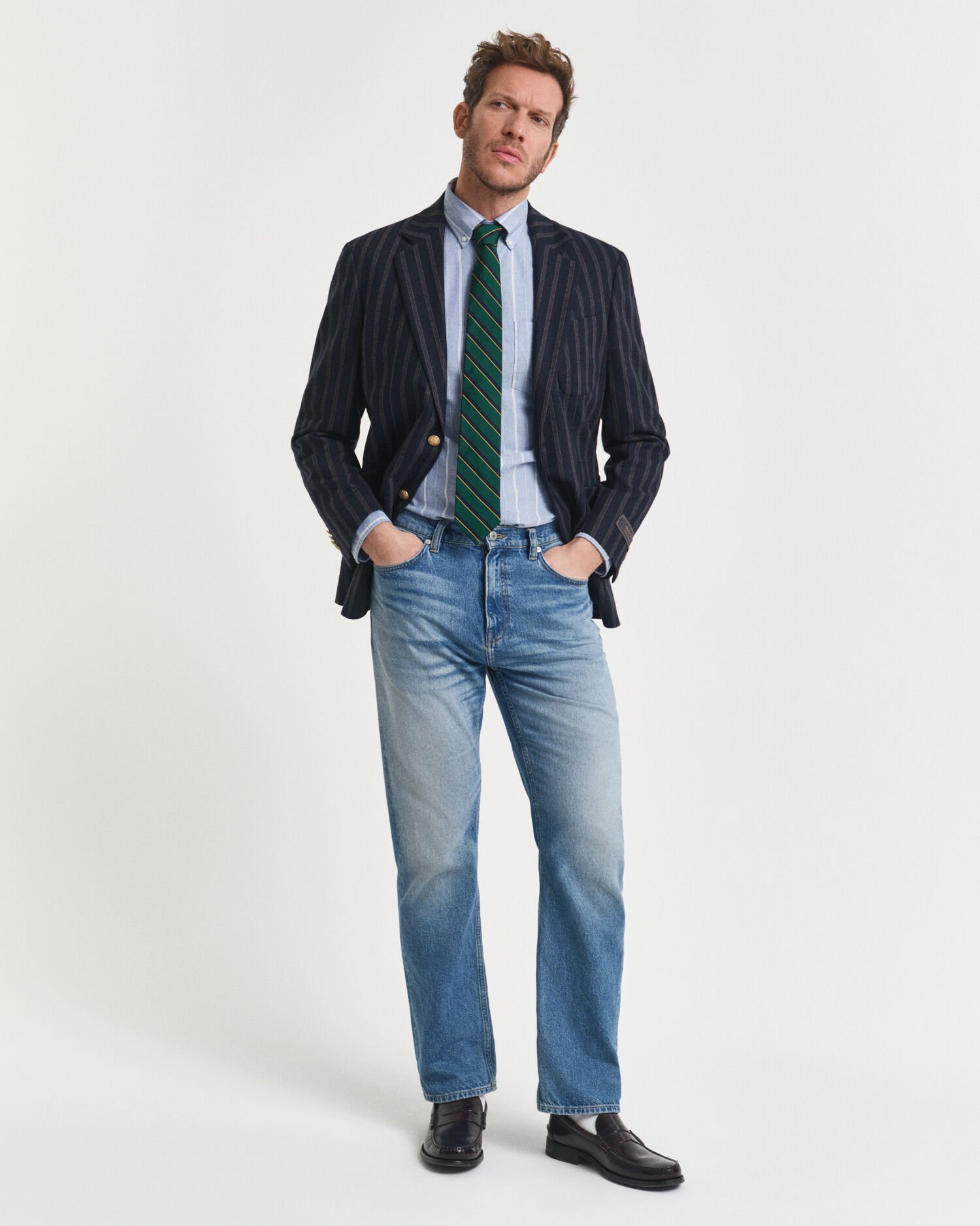 Chemise coupe regular en coton Oxford classique à rayures