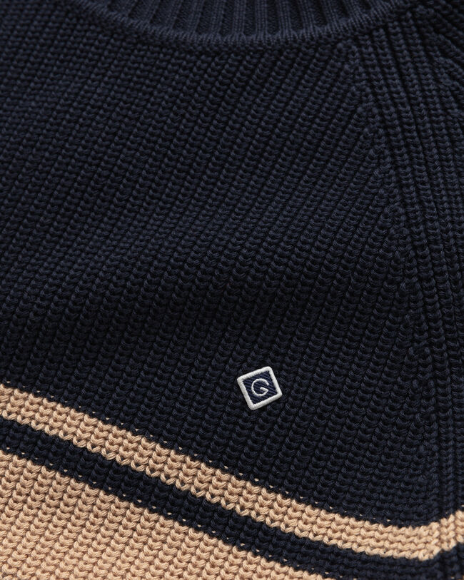 Pull ras du cou en coton côtelé à rayures