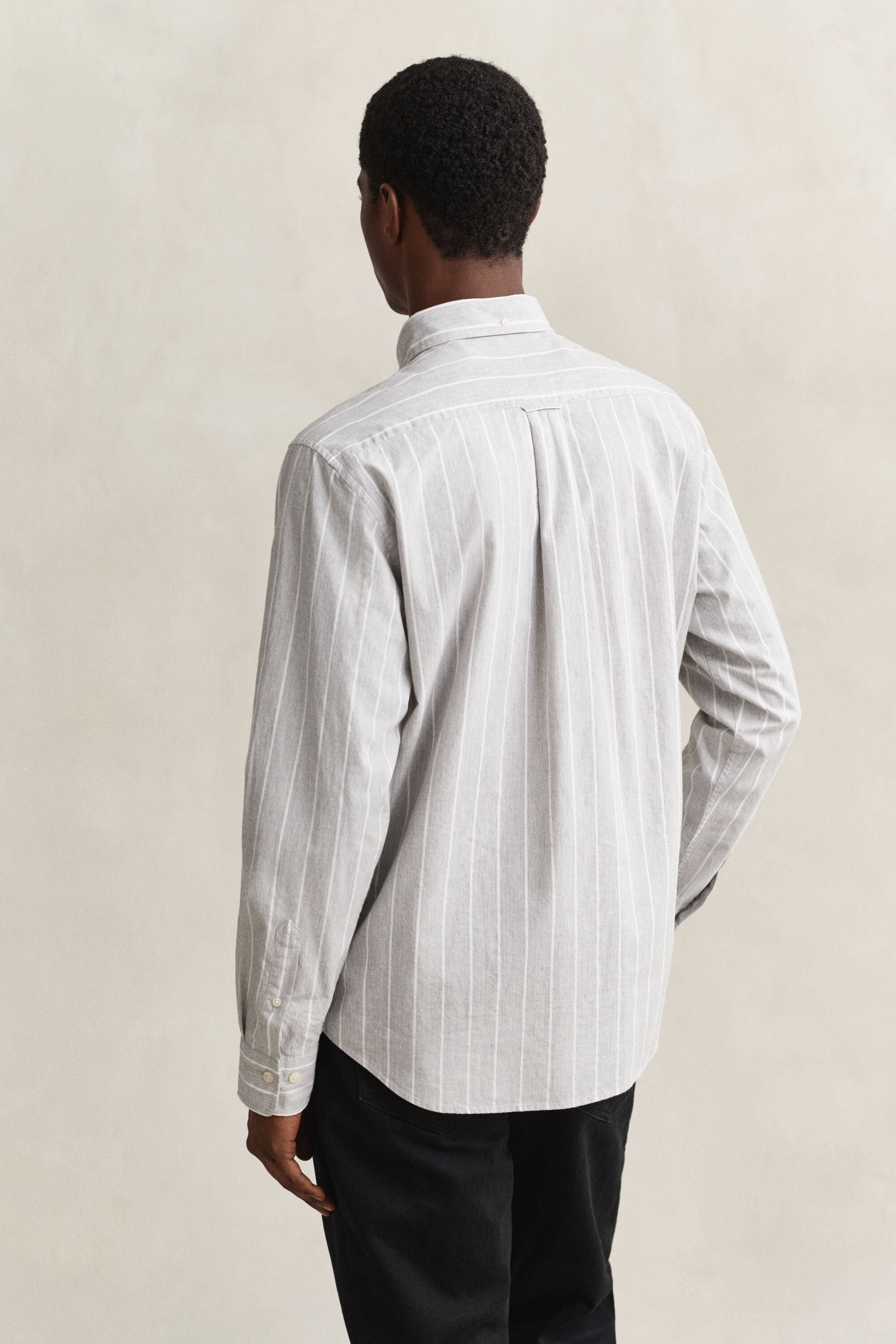 Chemise à rayures en popeline chinée