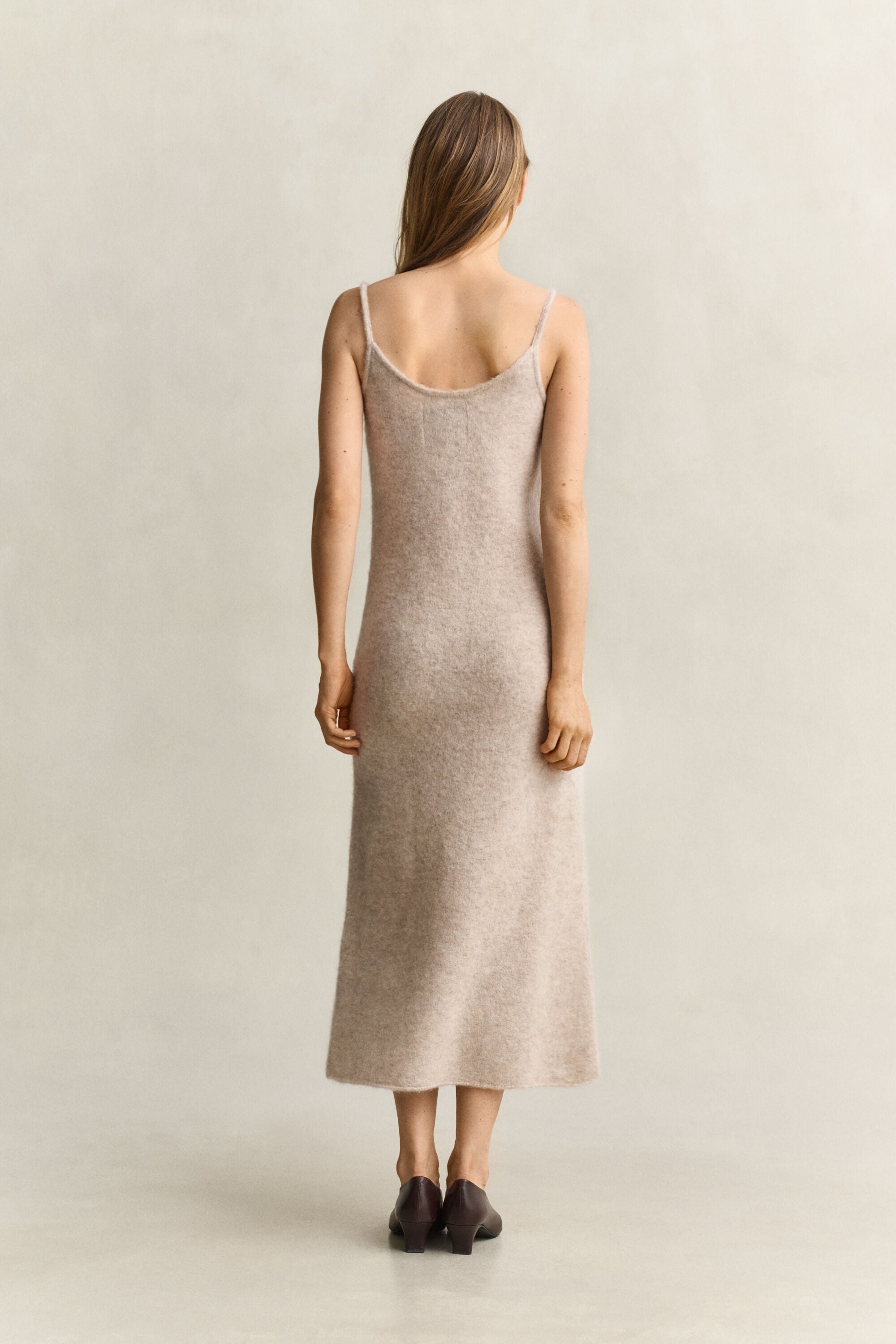 Robe en maille à bretelles en laine d’alpaga mélangée