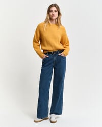 Pull ras du cou en maille côtelée