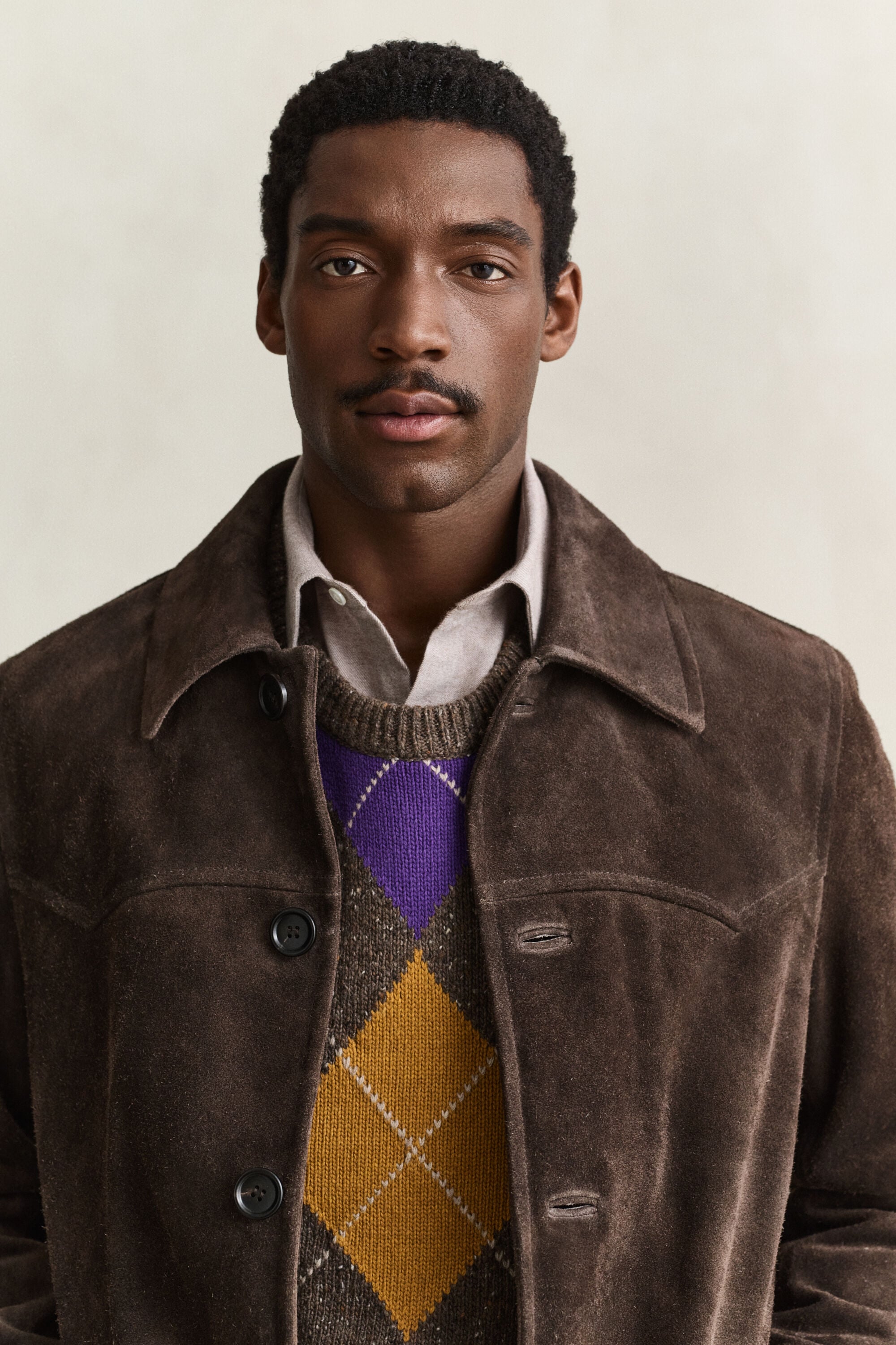 Veste mi-longue en daim