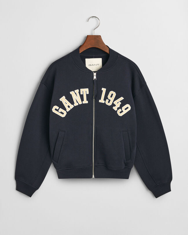 Sweat-shirt style aviateur avec inscription GANT 1949 incurvée