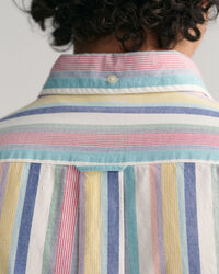 Chemise regular fit en coton Oxford à rayures multicolores