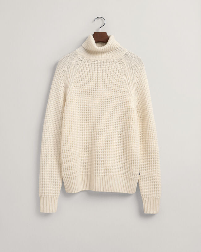 Pull col roul&eacute; Textured