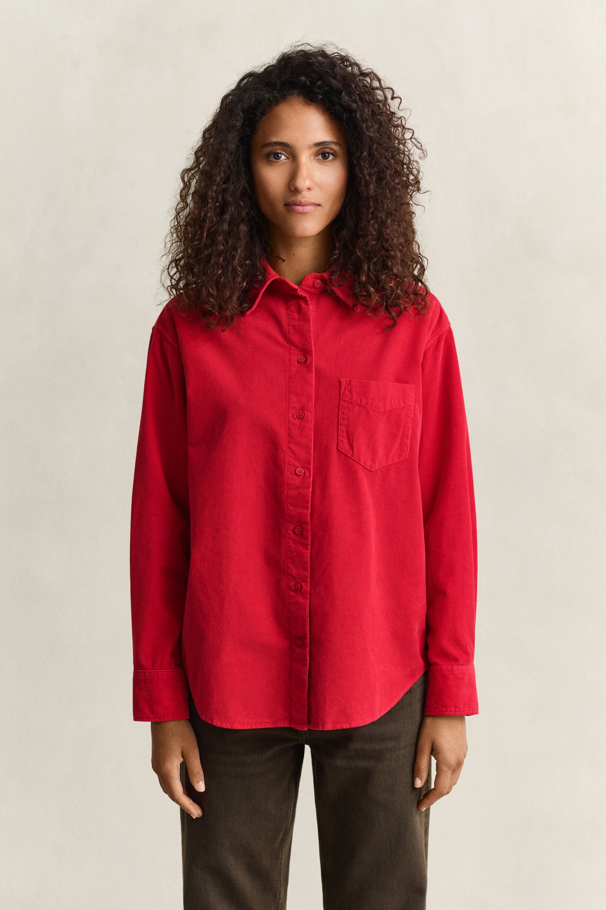 Chemise décontractée en velours côtelé