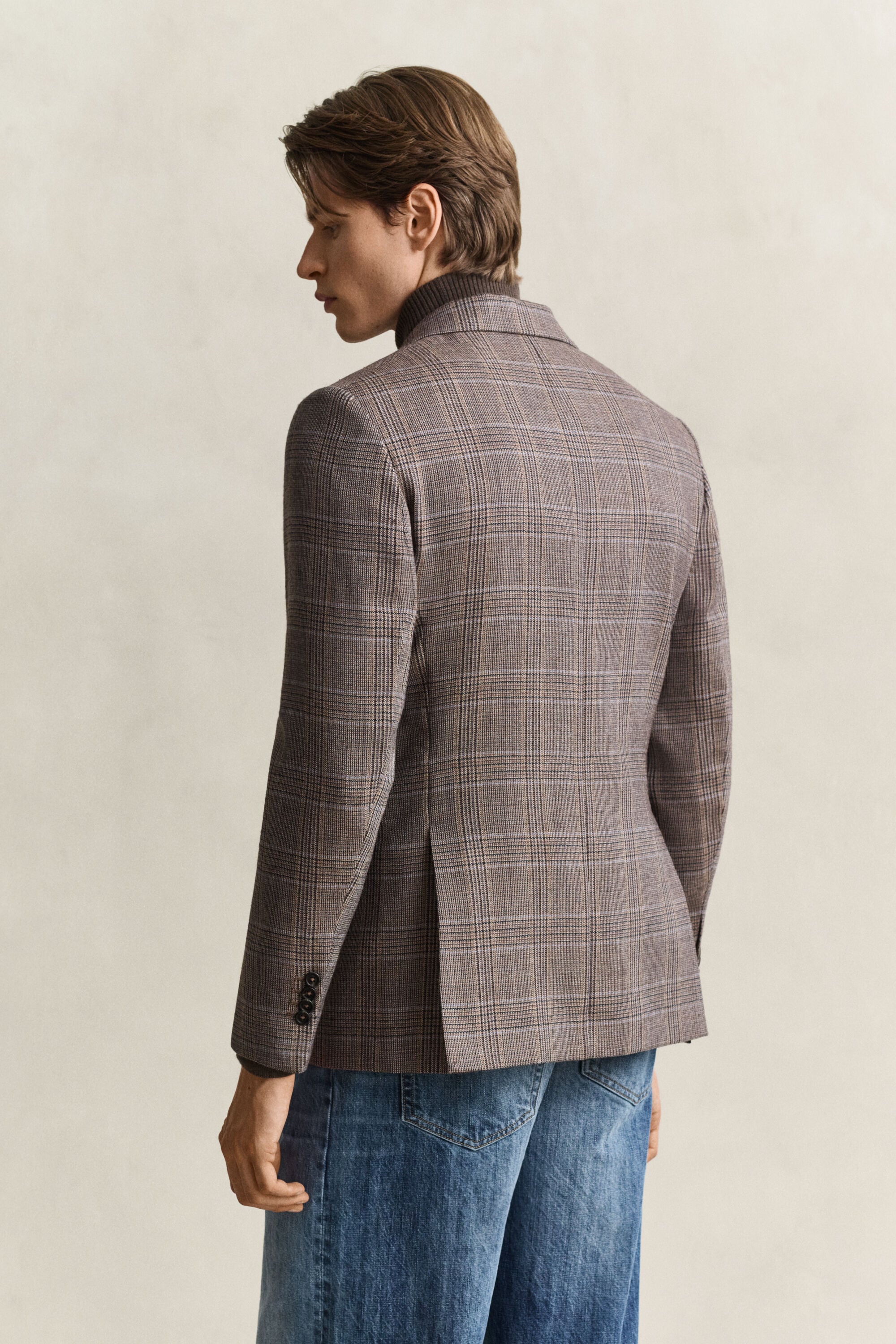 Veste de costume en laine à carreaux