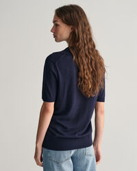 Rugger en maille fine &agrave; manches courtes