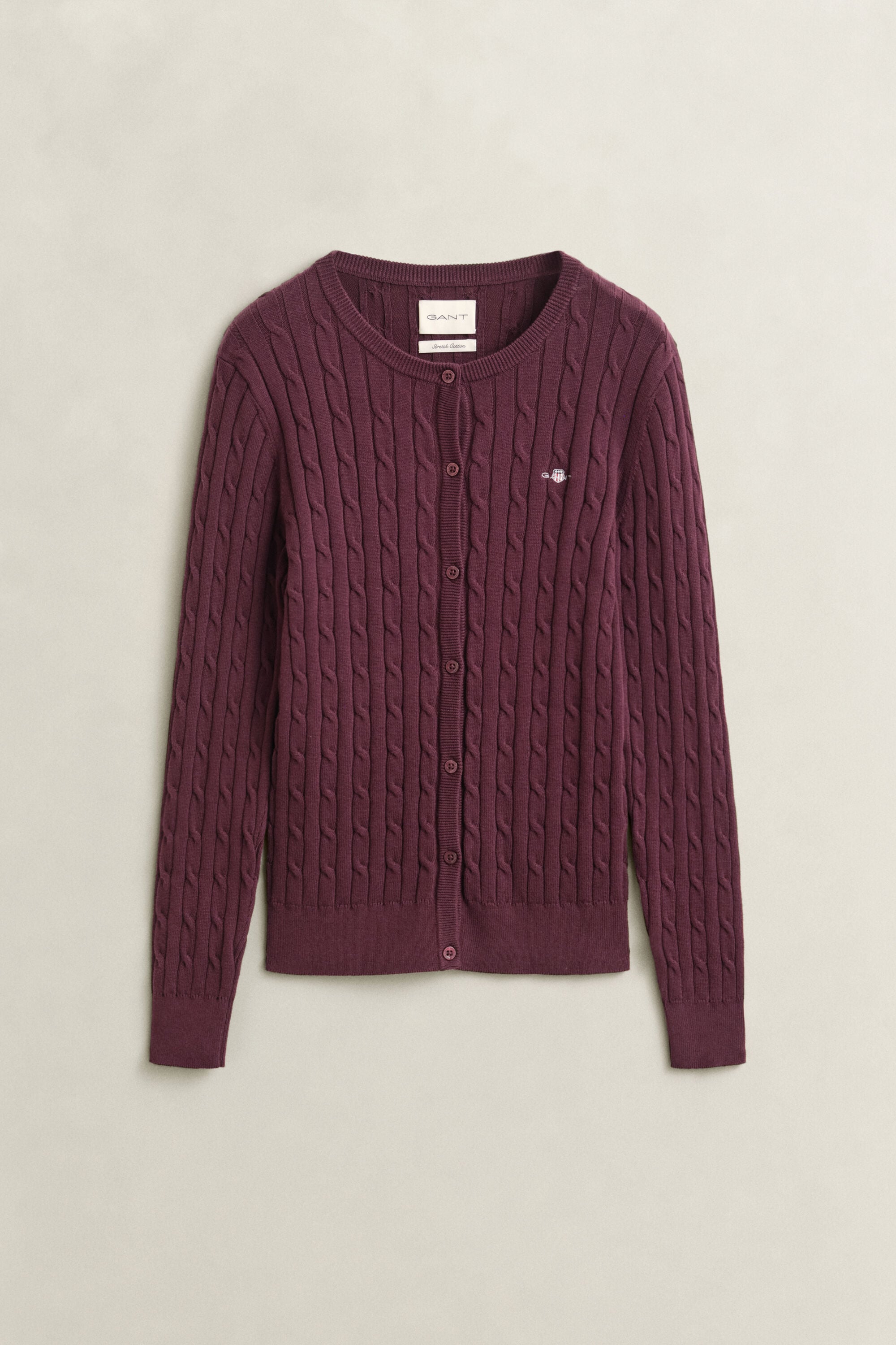 Cardigan en maille de coton stretch à torsades