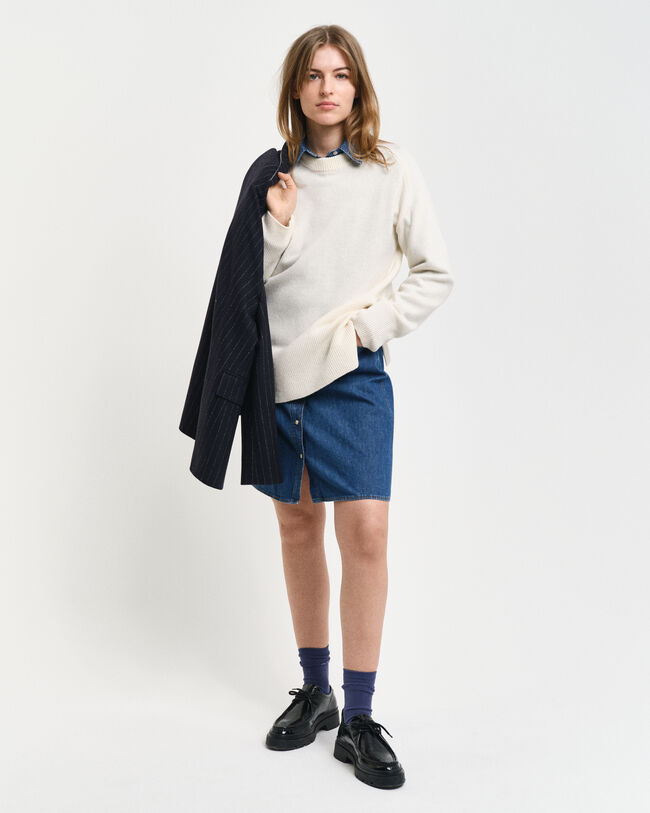 Pull ras du cou avec finitions &agrave; chevrons