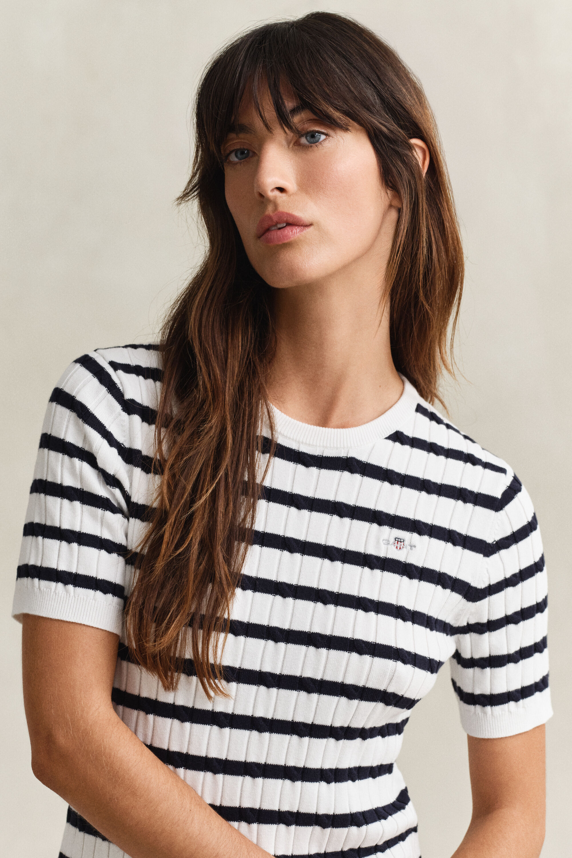 Robe en maille torsadée de coton