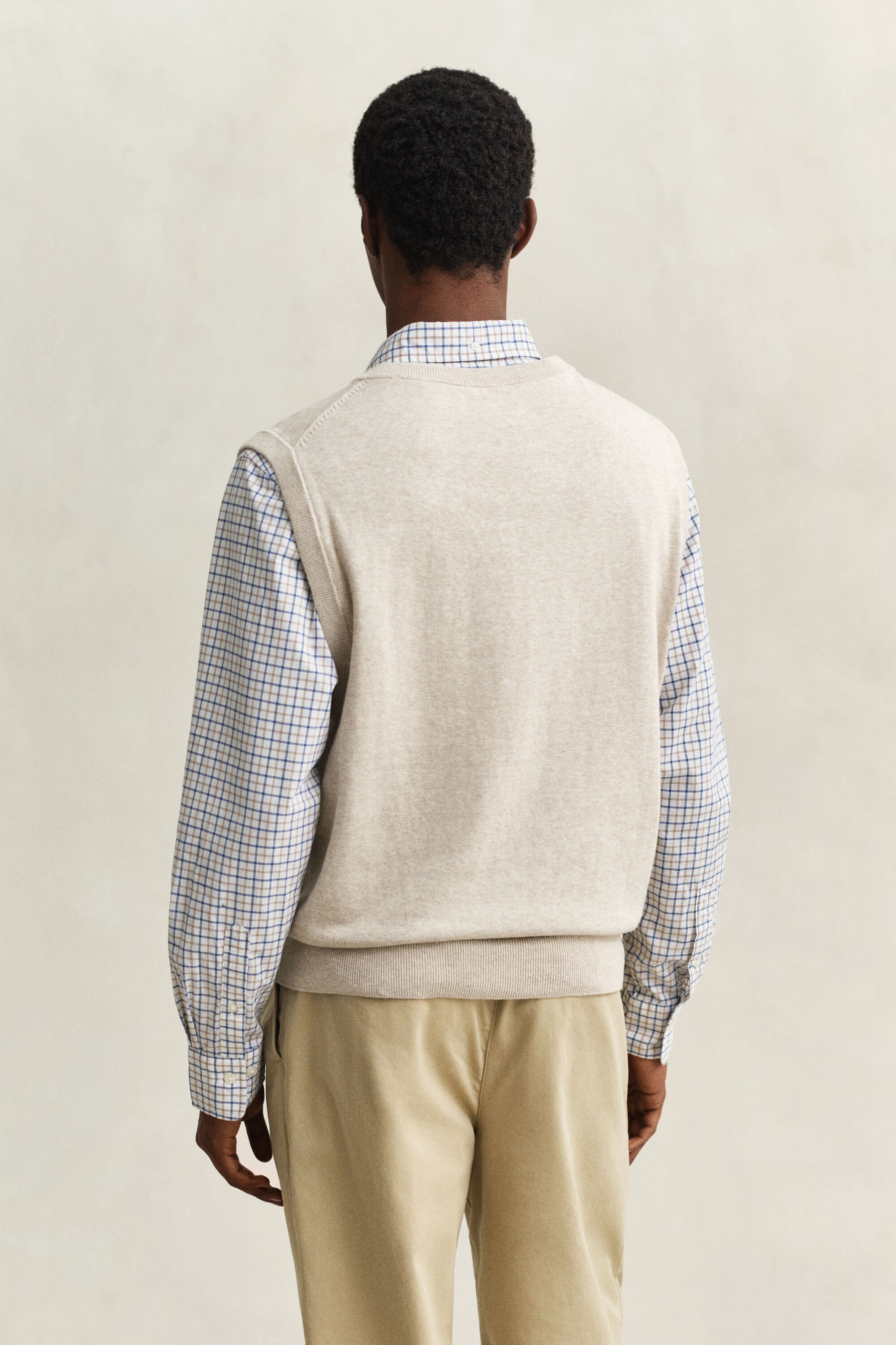 Pull sans manches en coton classique