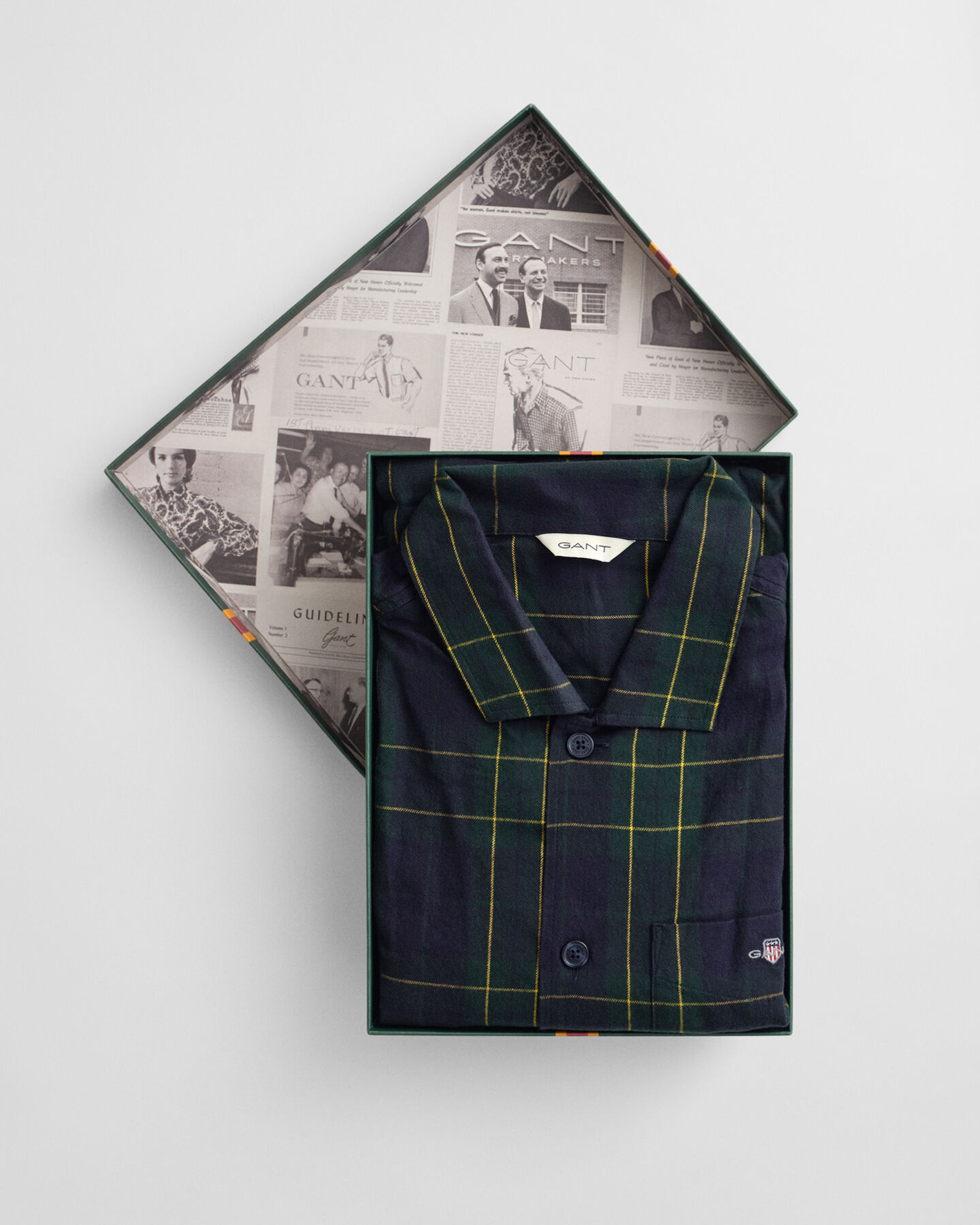 Coffret cadeau pyjama en flanelle &agrave; carreaux