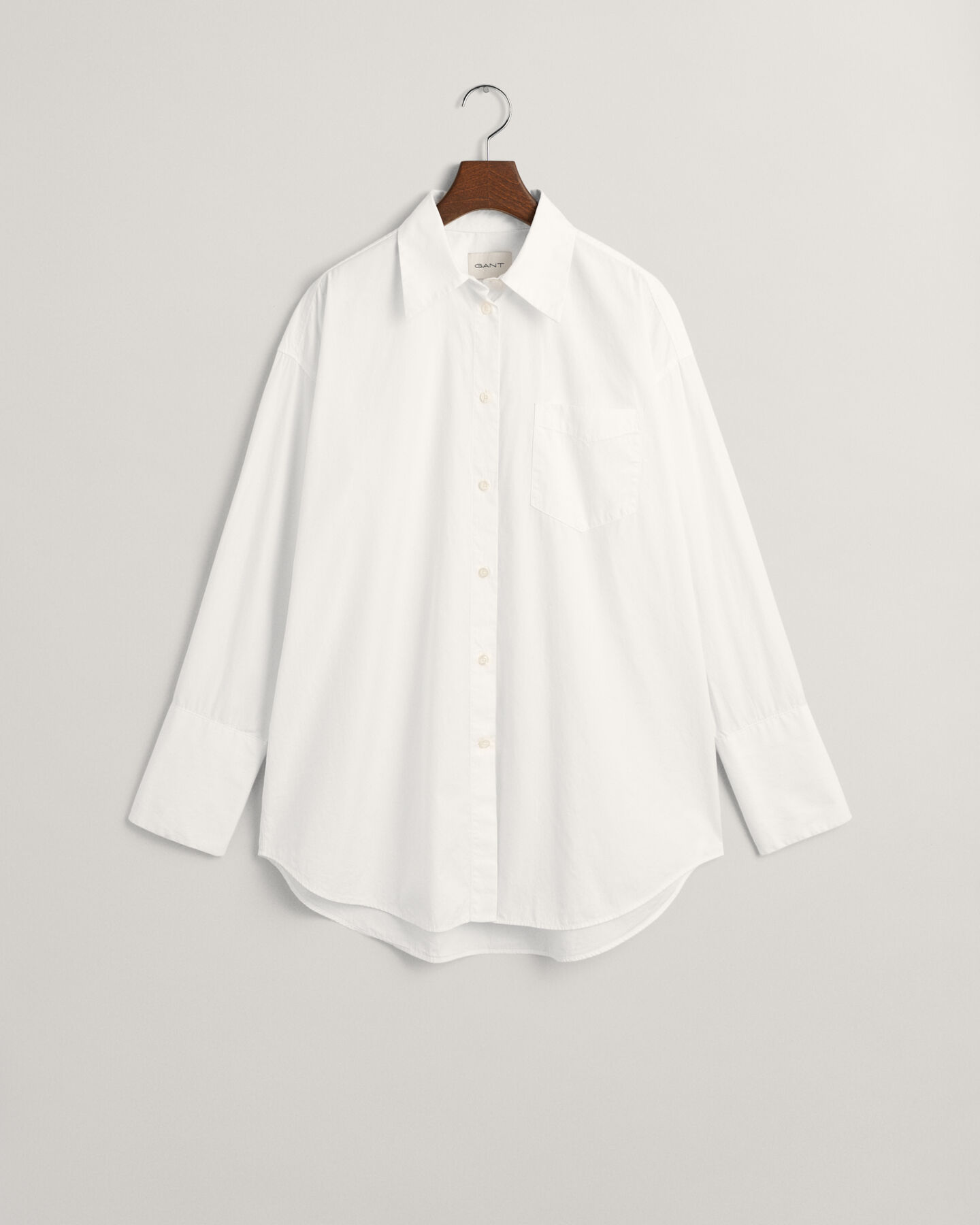 Chemise ultra-ample en popeline à poignets hauts