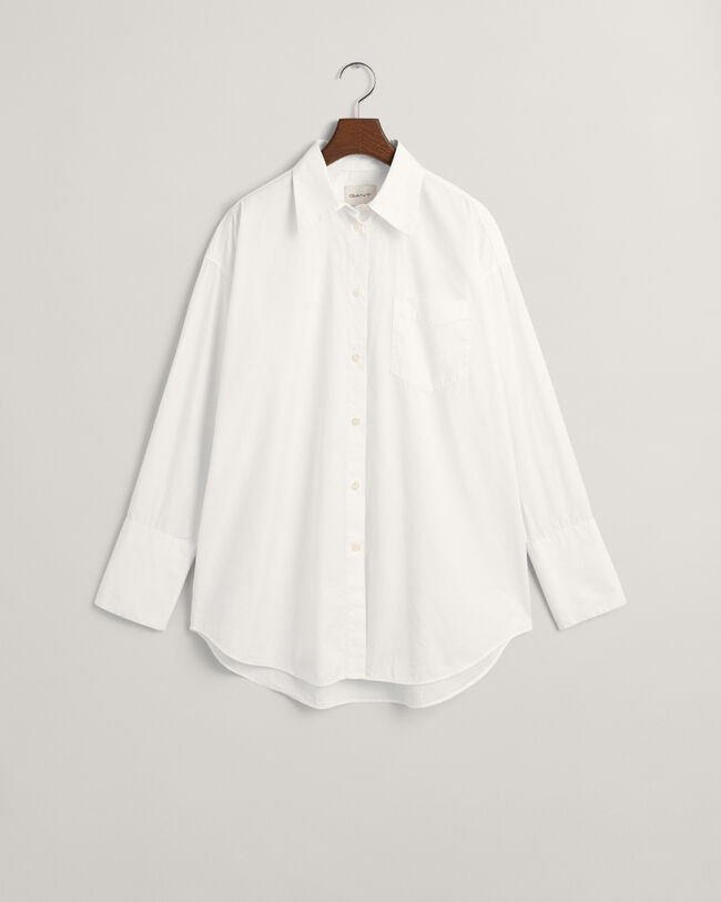 Chemise ultra-ample en popeline à poignets hauts
