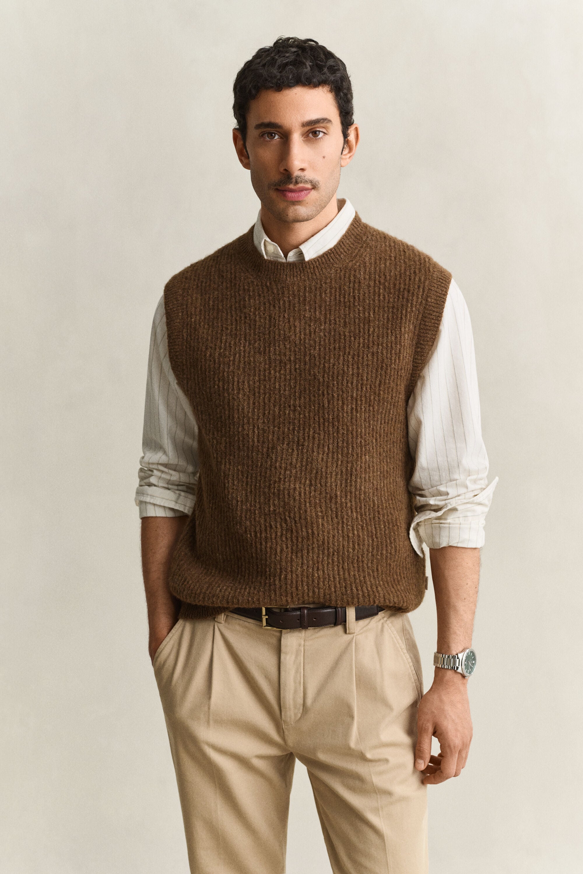 Pull sans manches en laine d’alpaga mélangée