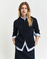 Sweat à capuche zippé en laine d'agneau ultrafine