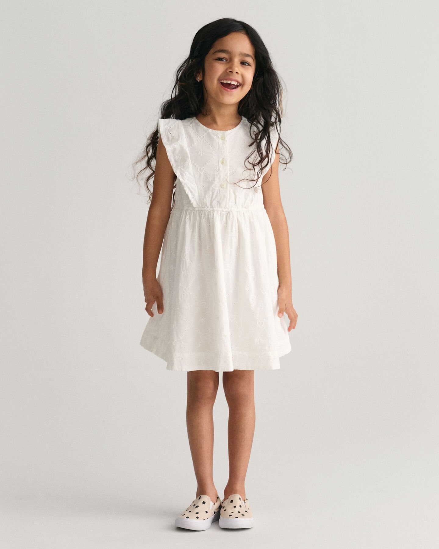 Robe en broderie anglaise &agrave; volants Girls