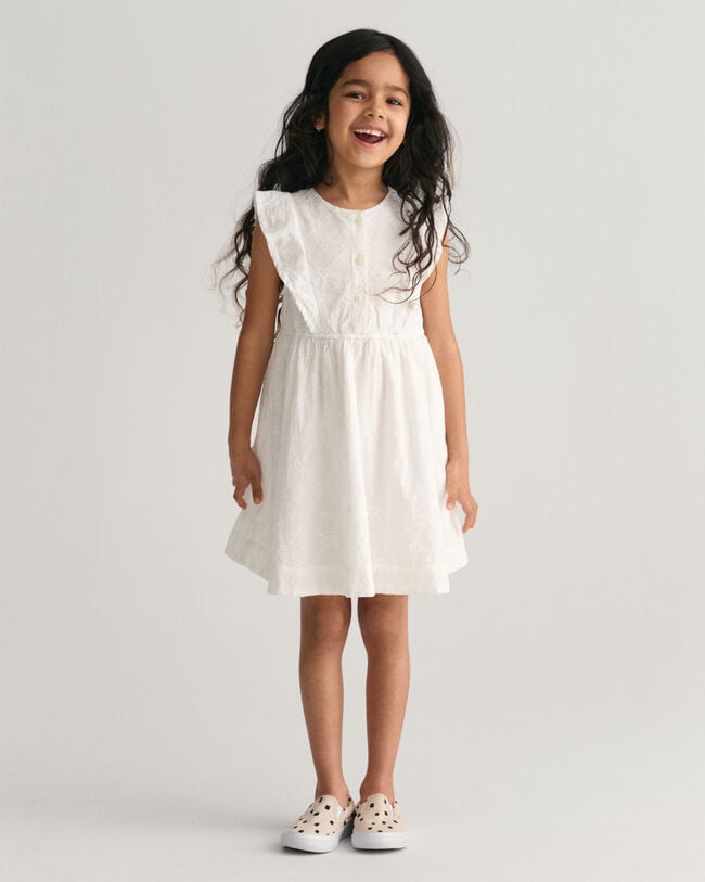Robe en broderie anglaise &agrave; volants Girls