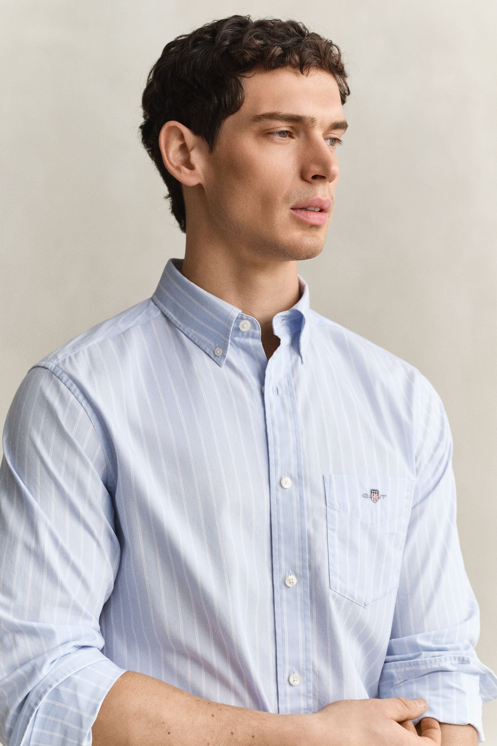 Chemise en popeline à rayures classique