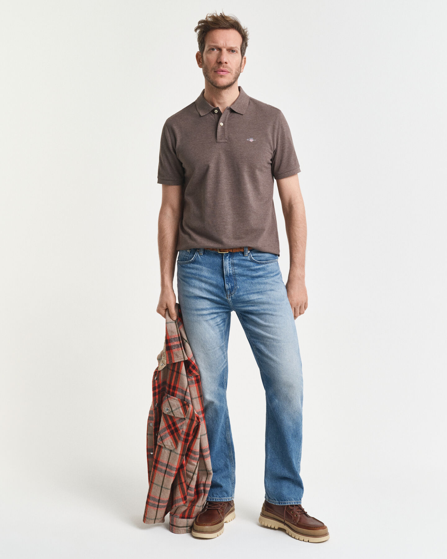 Polo coupe regular en coton piqué Shield