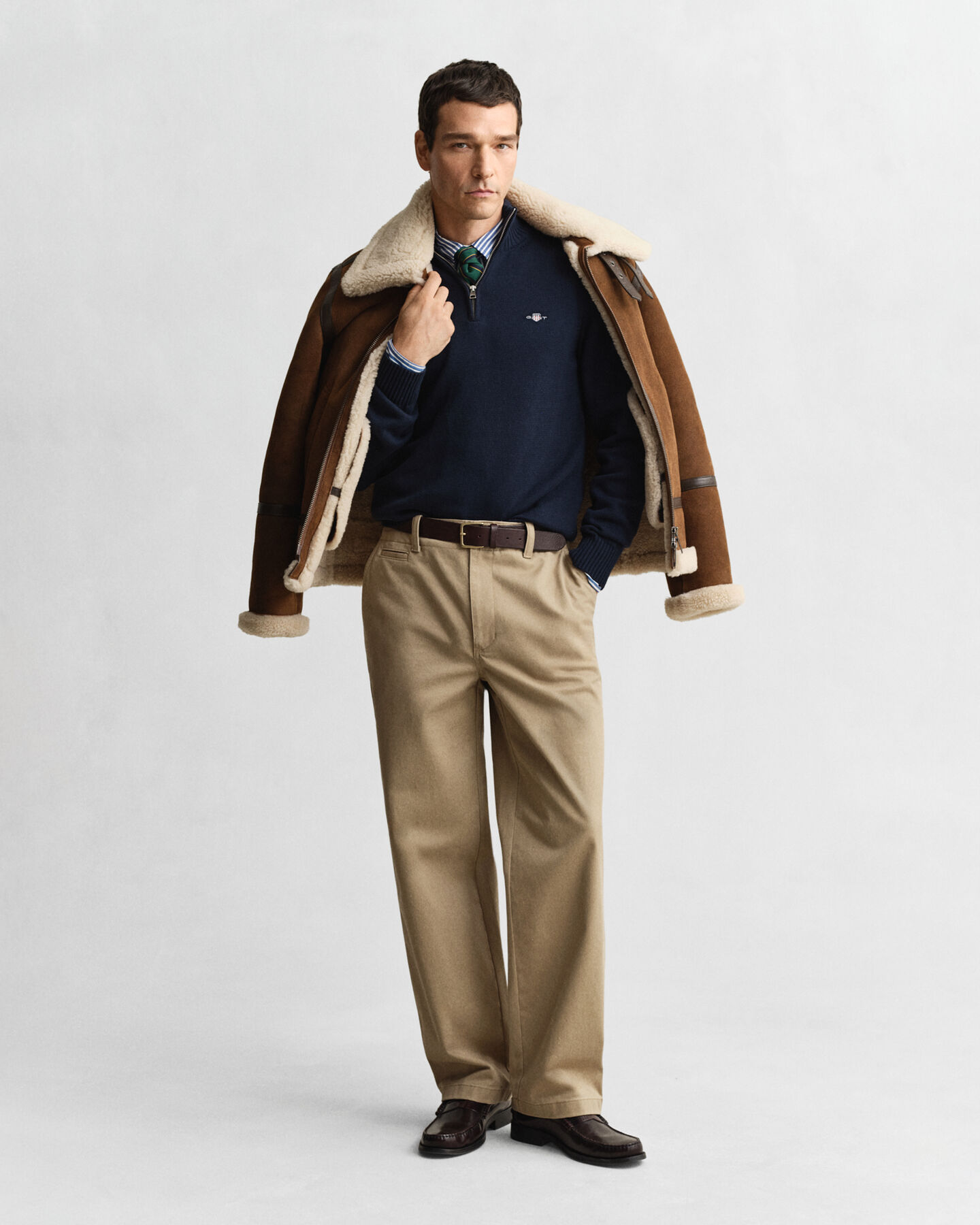 Pull en coton décontracté à demi-zip