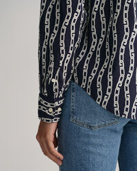 Chemise regular fit en voile de coton Chain Print