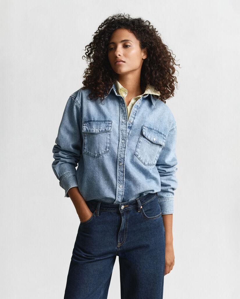 Chemise coupe décontractée en denim