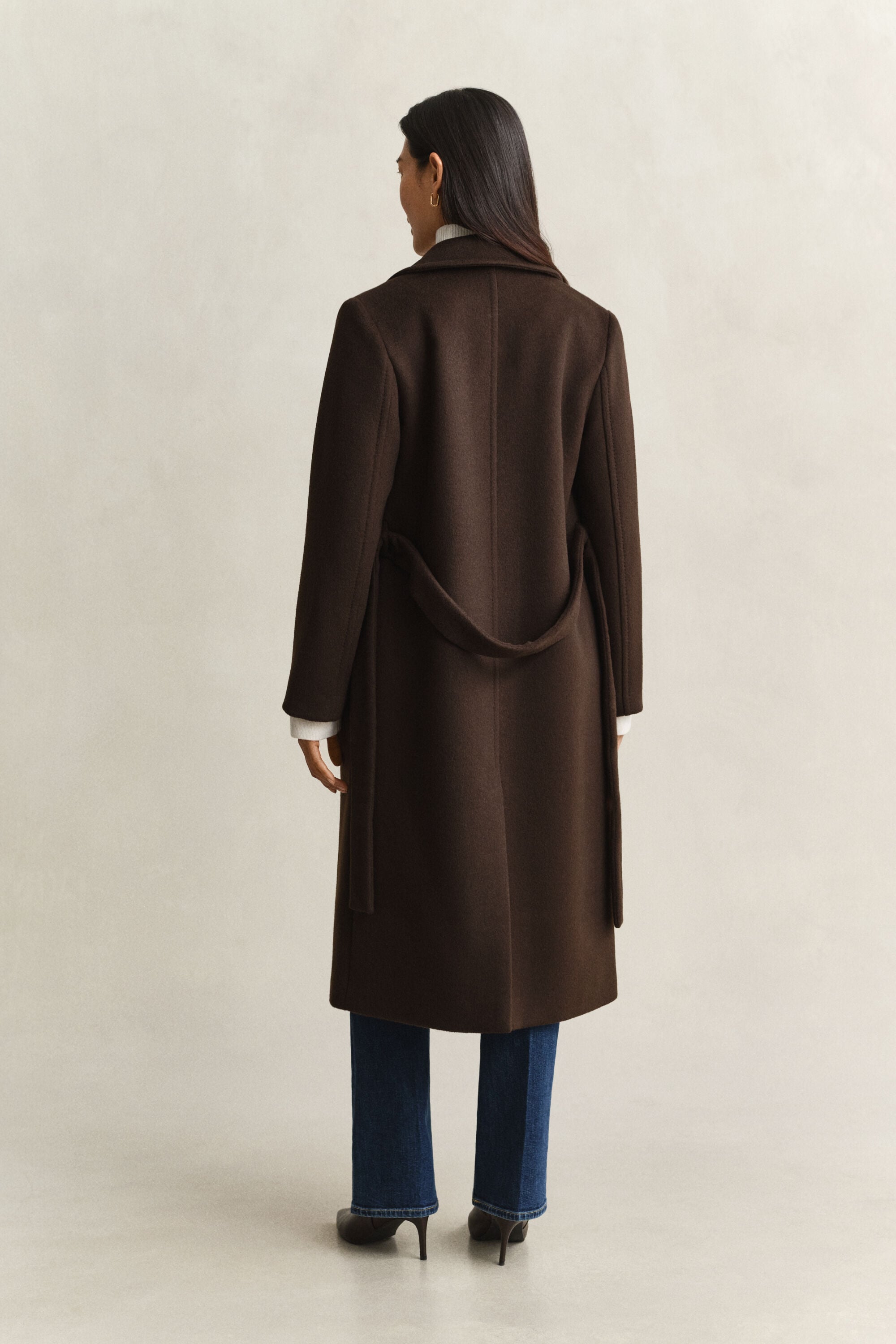Manteau en laine mélangée avec ceinture