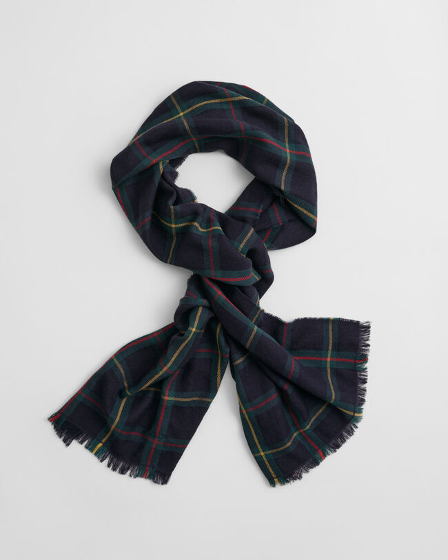 Foulard en laine mérinos à carreaux