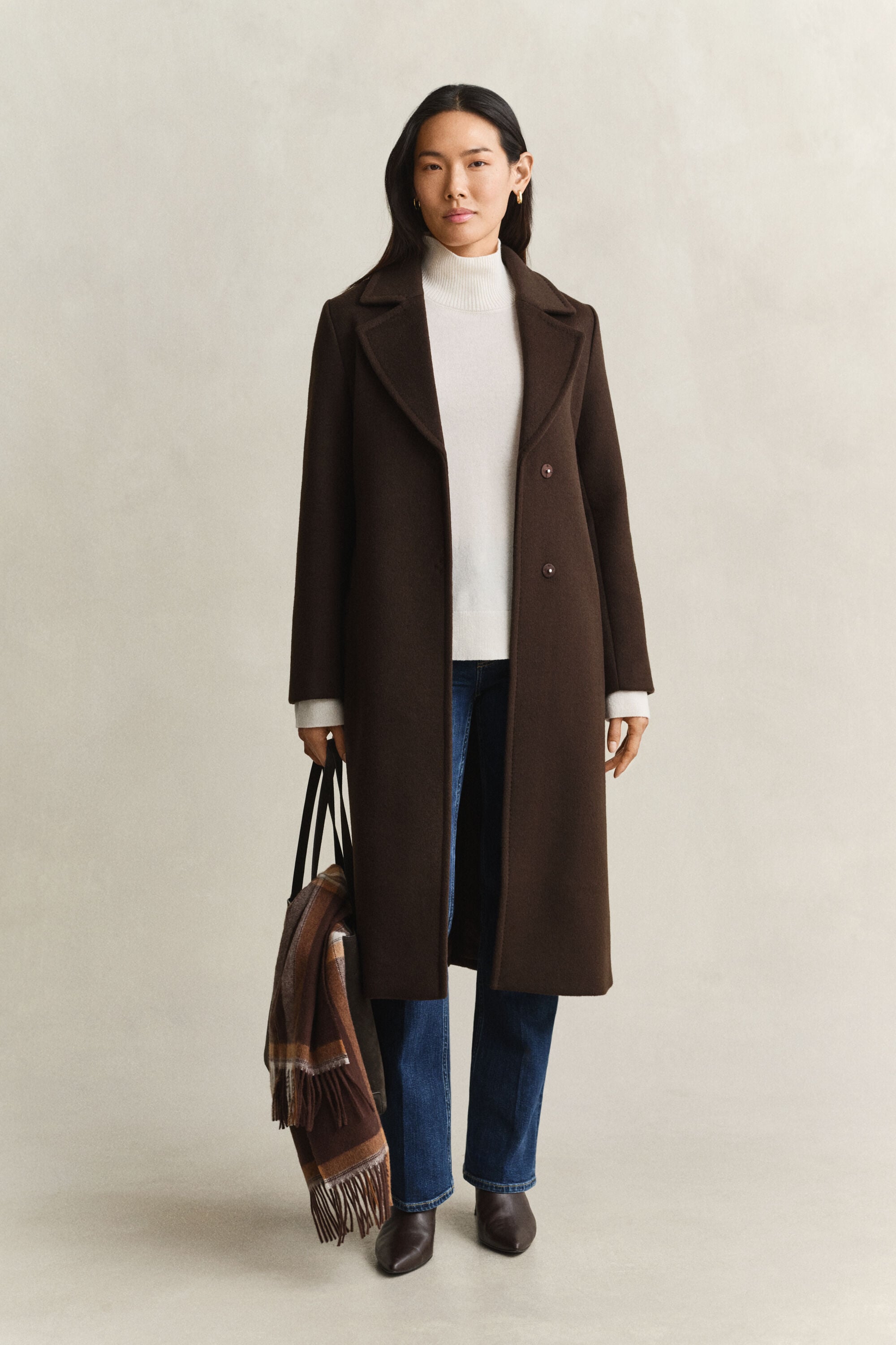 Manteau en laine mélangée avec ceinture