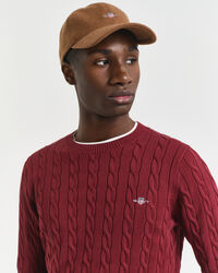 Pull col rond en maille de coton torsadée