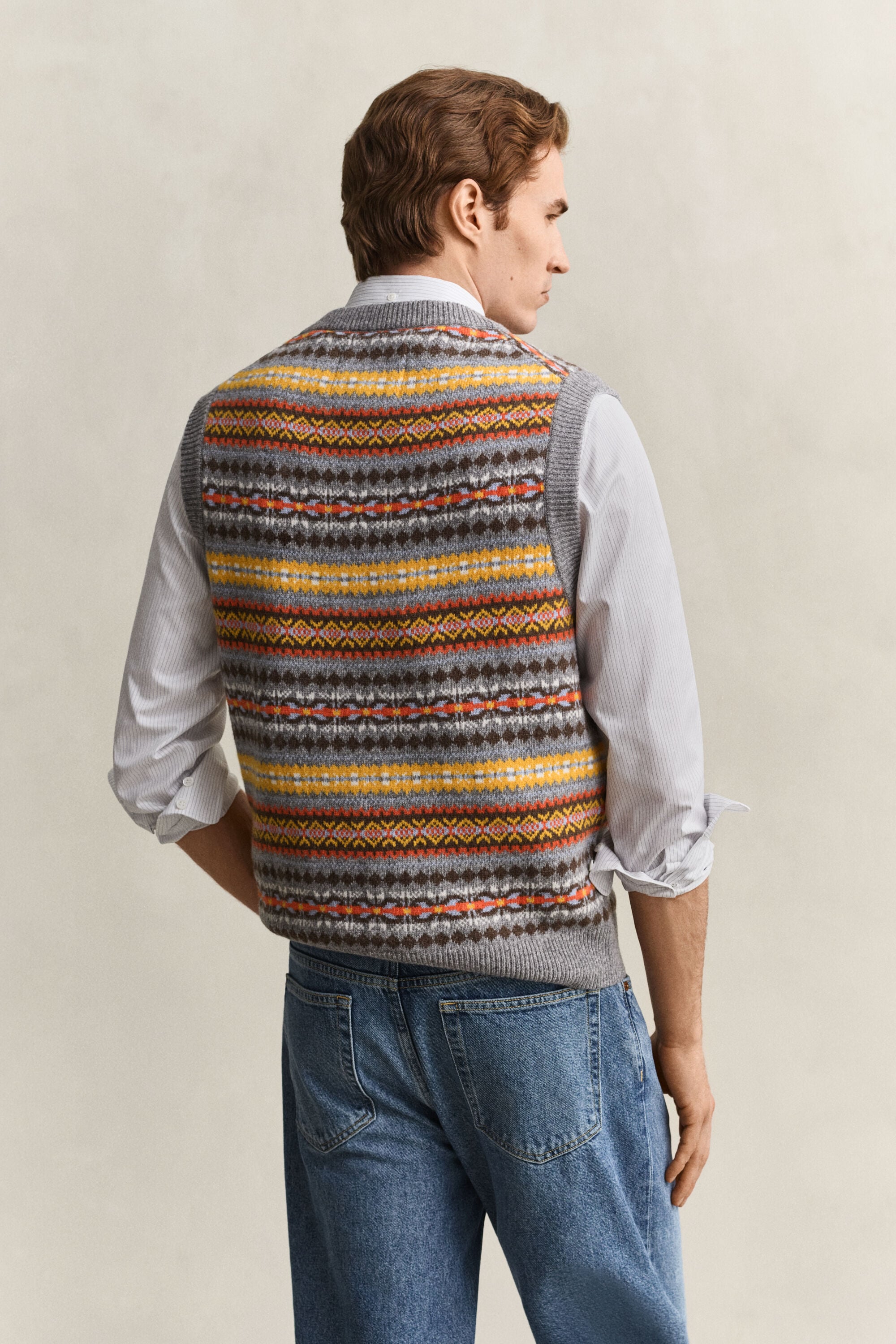 Pull sans manches à motif Fair Isle