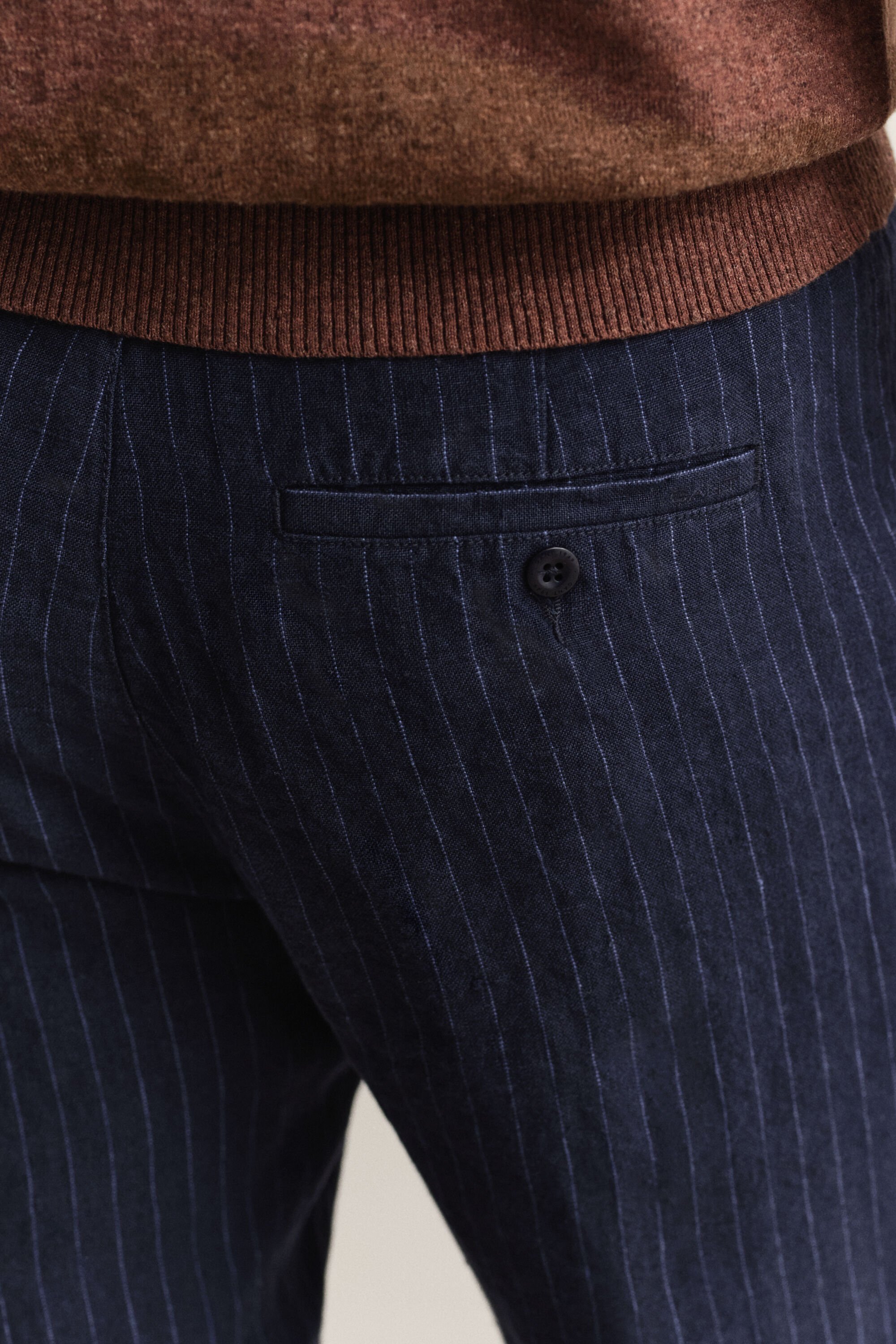 Pantalon en lin à rayures