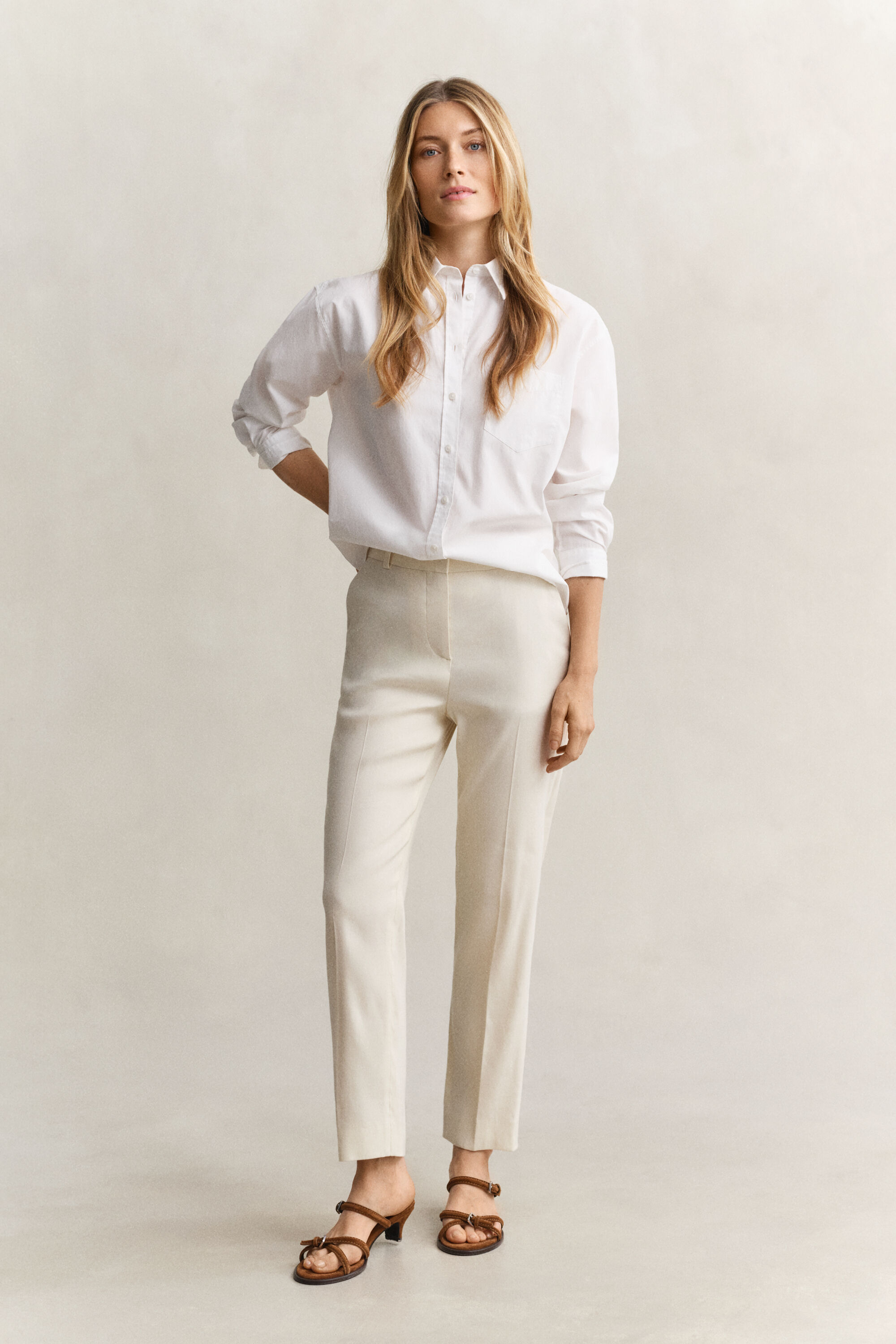 Pantalon habillé en lin stretch