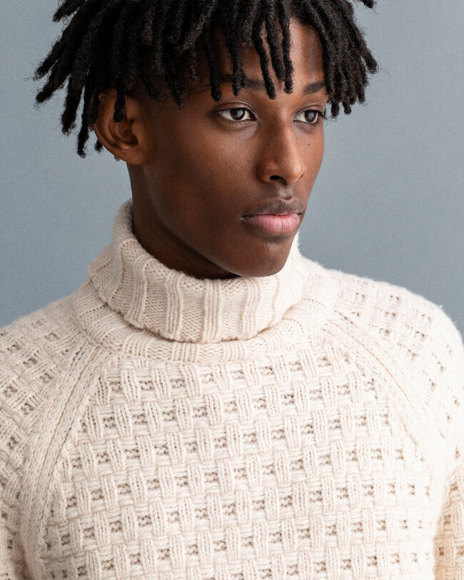 Pull col roulé Chunky Texture