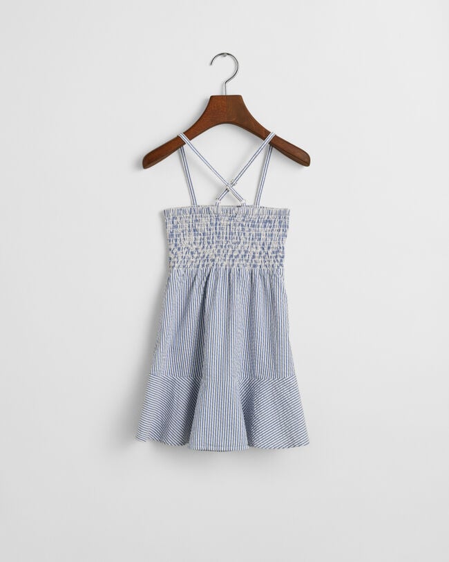 Robe &agrave; rayures en seersucker fille