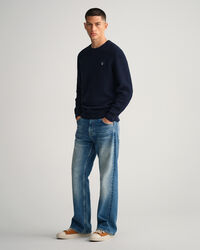 Pull ras du cou en coton Texture